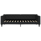 Sofá cama con colchón tela negro 90x200 cm