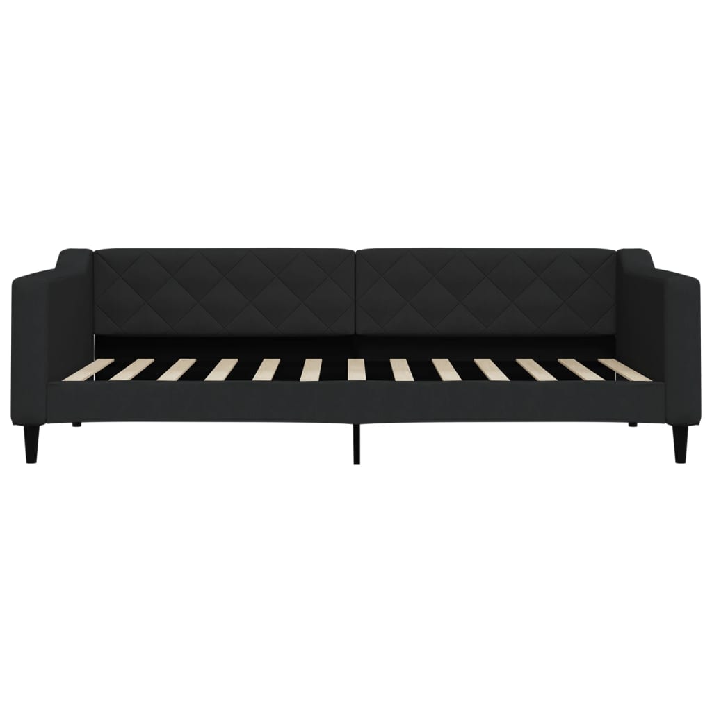 Sofá cama con colchón tela negro 90x200 cm
