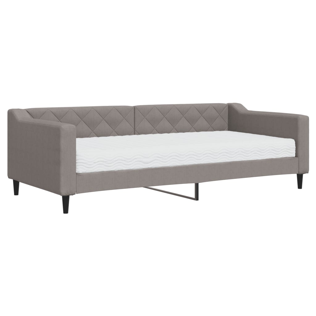 Sofá cama con colchón tela gris taupe 90x200 cm