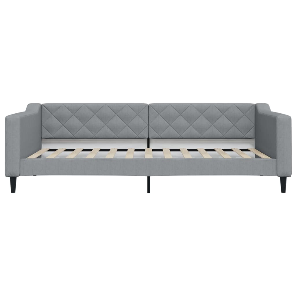 Sofá cama con colchón tela gris claro 100x200 cm