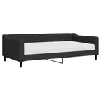 Sofá cama con colchón tela negro 100x200 cm