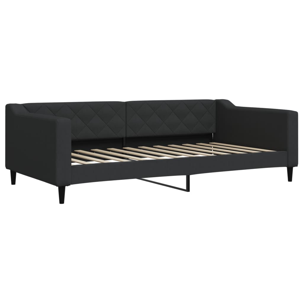Sofá cama con colchón tela negro 100x200 cm