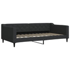 Sofá cama con colchón tela negro 100x200 cm