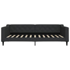 Sofá cama con colchón tela negro 100x200 cm