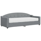 Sofá cama con colchón tela gris claro 80x200 cm
