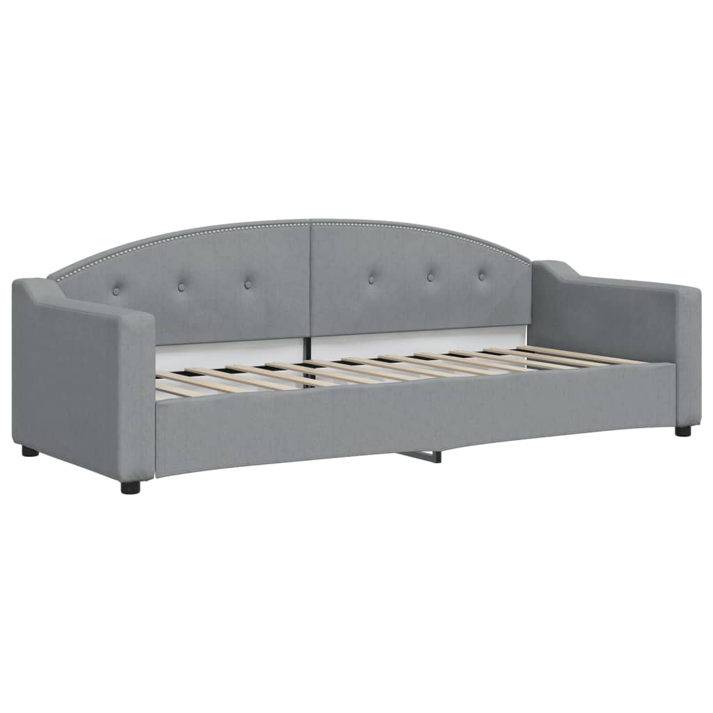 Sofá cama con colchón tela gris claro 80x200 cm