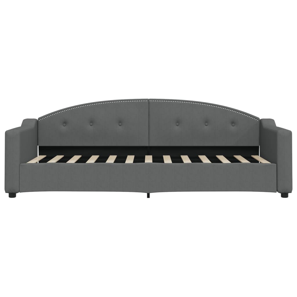 Sofá cama con colchón tela gris oscuro 80x200 cm