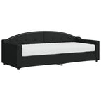 Sofá cama con colchón tela negro 80x200 cm
