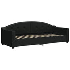 Sofá cama con colchón tela negro 80x200 cm