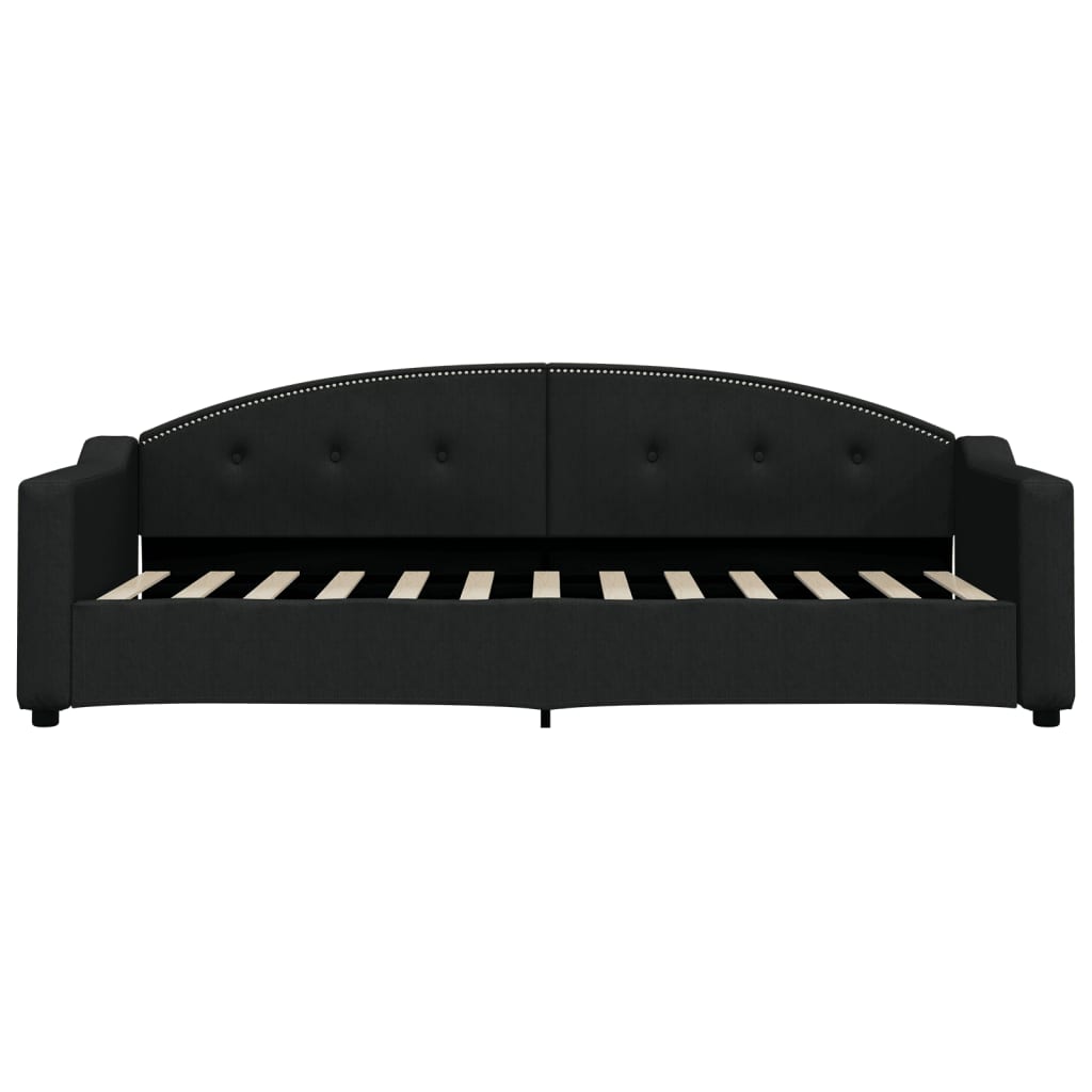 Sofá cama con colchón tela negro 80x200 cm
