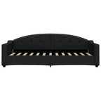 Sofá cama con colchón tela negro 80x200 cm