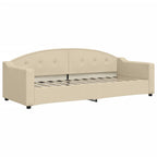 Sofá cama con colchón tela crema 80x200 cm