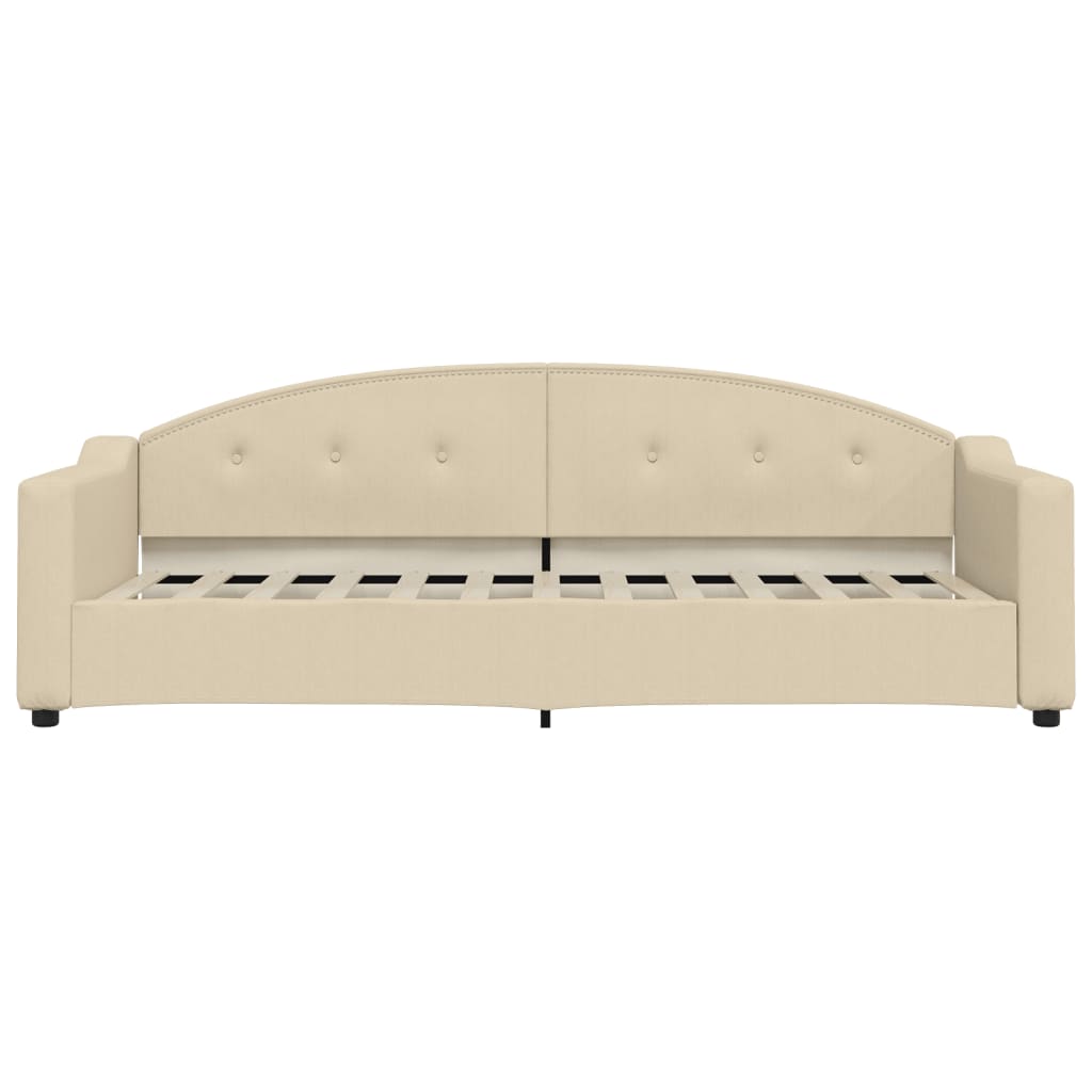 Sofá cama con colchón tela crema 80x200 cm