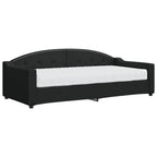 Sofá cama con colchón tela negro 90x200 cm