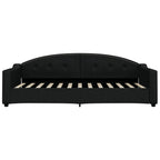 Sofá cama con colchón tela negro 90x200 cm