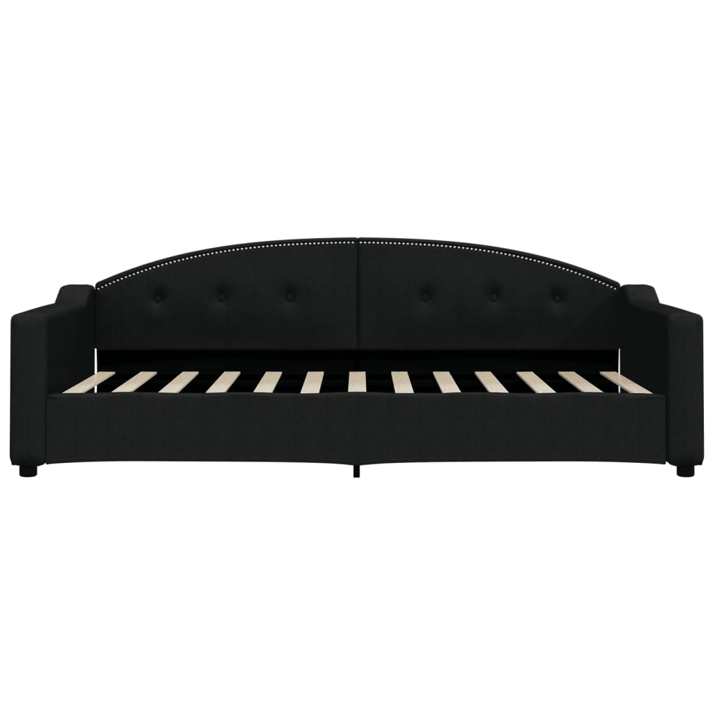Sofá cama con colchón tela negro 90x200 cm