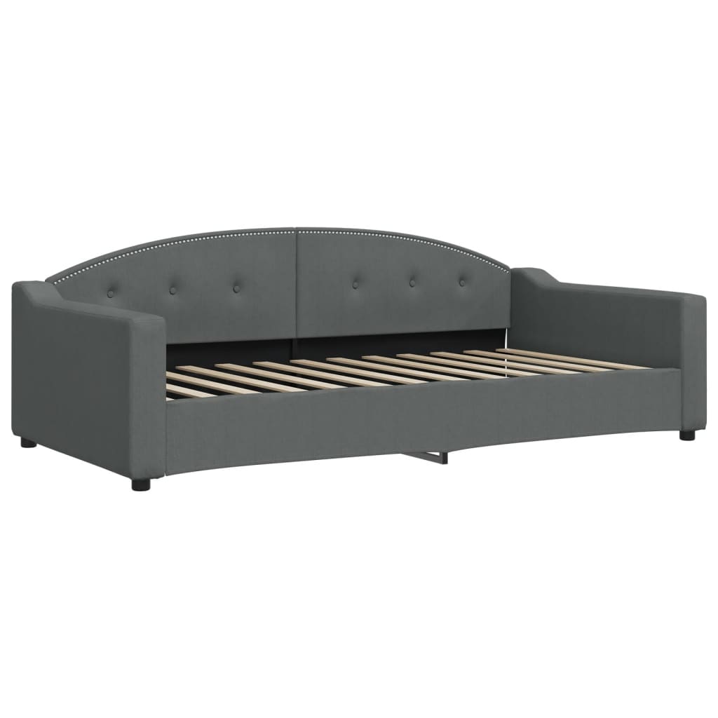 Sofá cama con colchón tela gris oscuro 100x200 cm