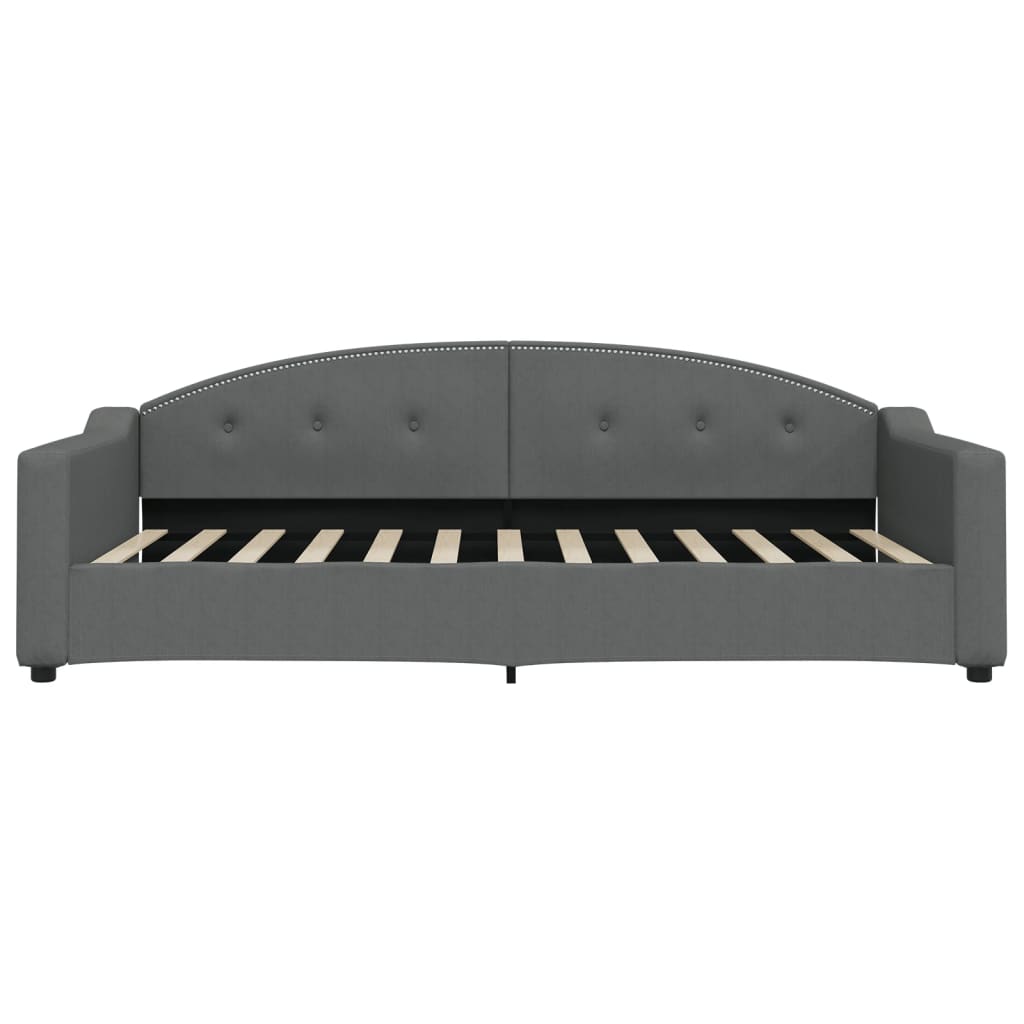 Sofá cama con colchón tela gris oscuro 100x200 cm