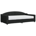 Sofá cama con colchón tela negro 100x200 cm