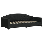 Sofá cama con colchón tela negro 100x200 cm