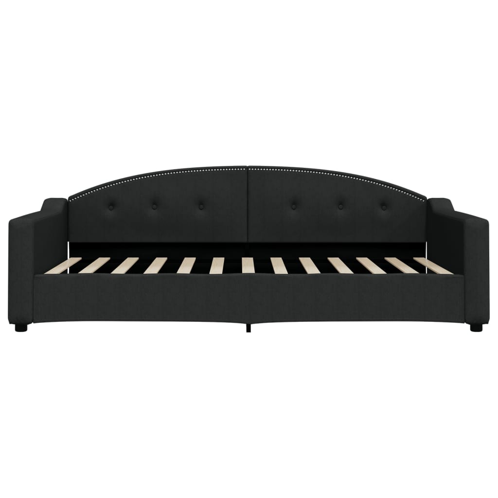 Sofá cama con colchón tela negro 100x200 cm
