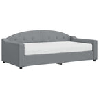 Sofá cama con colchón tela gris claro 90x190 cm