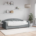 Sofá cama con colchón tela gris claro 90x190 cm