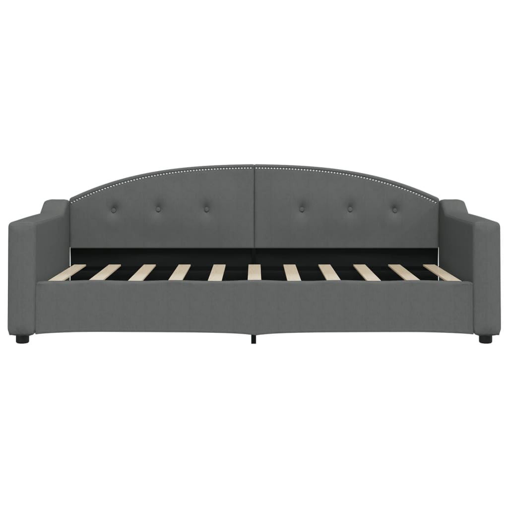 Sofá cama con colchón tela gris oscuro 90x190 cm