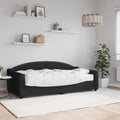 Sofá cama con colchón tela negro 90x190 cm