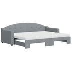 Sofá cama nido con colchón tela gris claro 80x200 cm