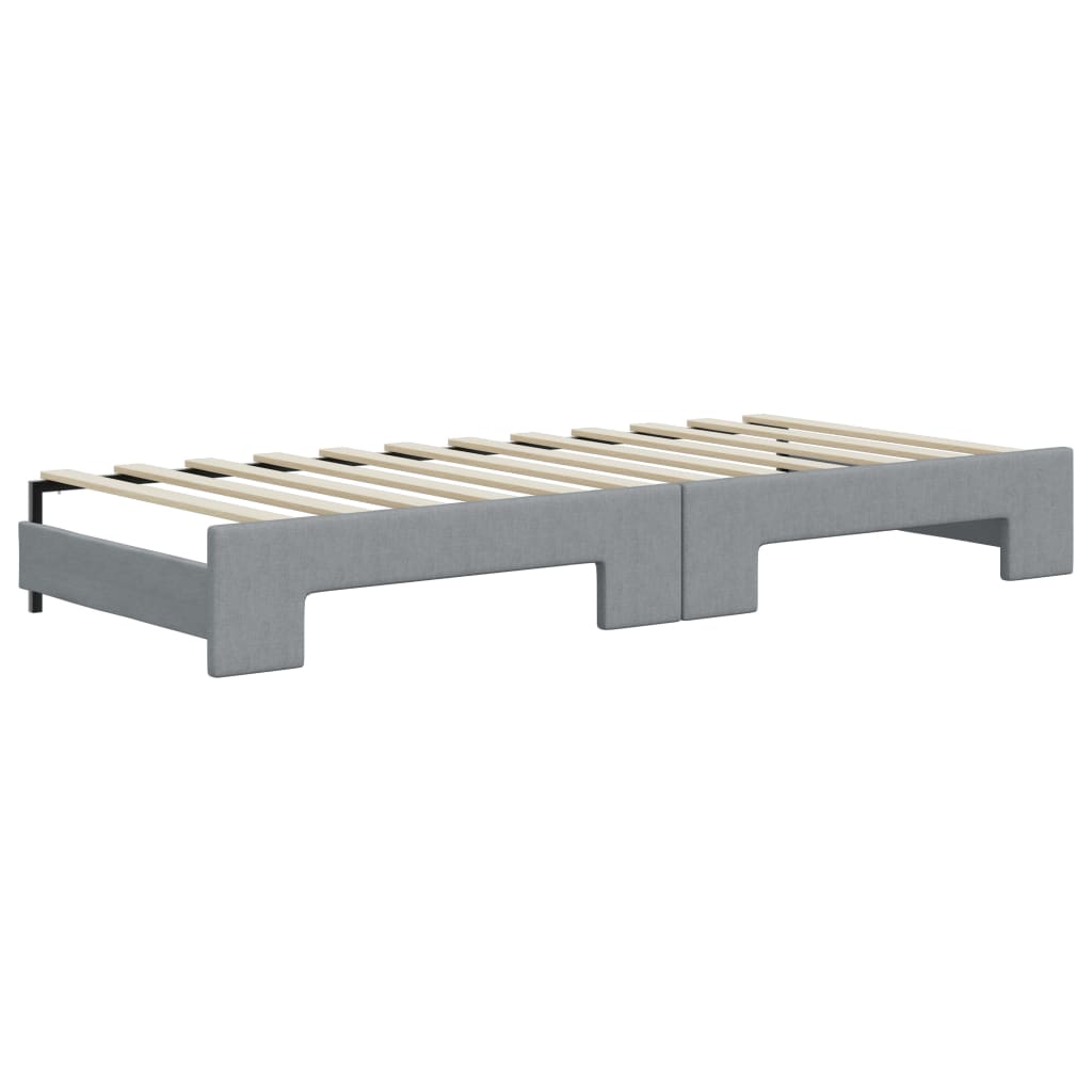 Sofá cama nido con colchón tela gris claro 80x200 cm