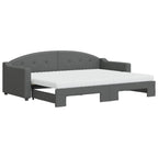 Sofá cama nido con colchón tela gris oscuro 80x200 cm