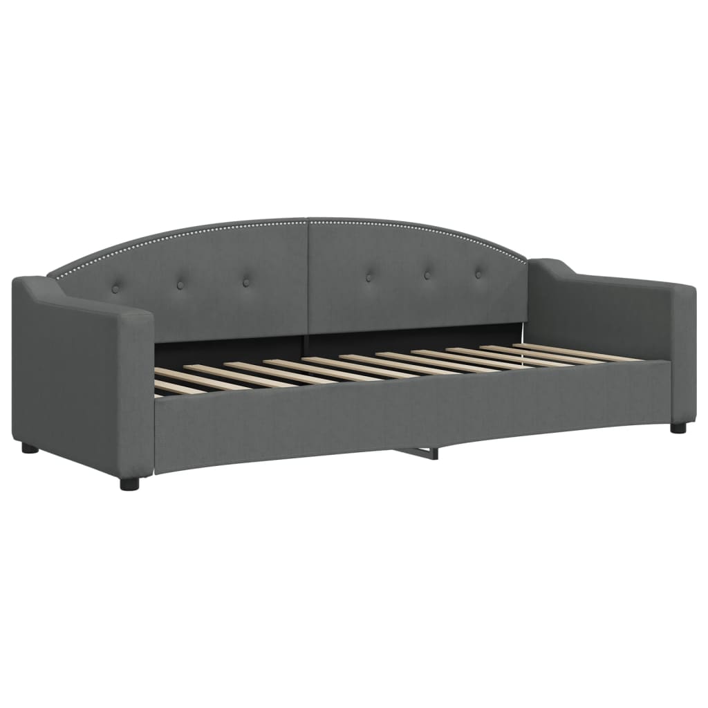 Sofá cama nido con colchón tela gris oscuro 80x200 cm