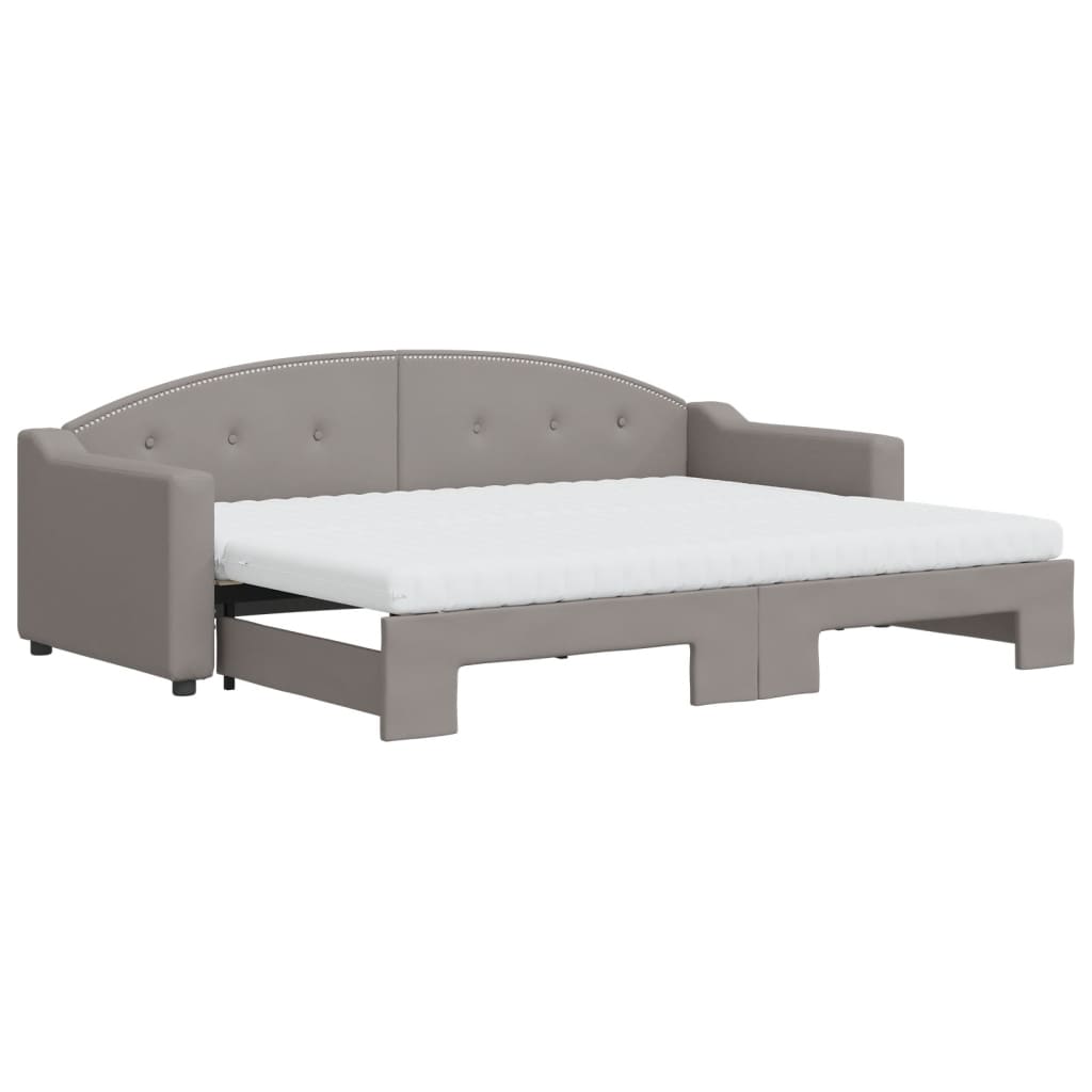 Sofá cama nido con colchón tela gris taupe 80x200 cm