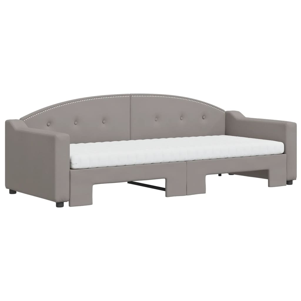 Sofá cama nido con colchón tela gris taupe 80x200 cm