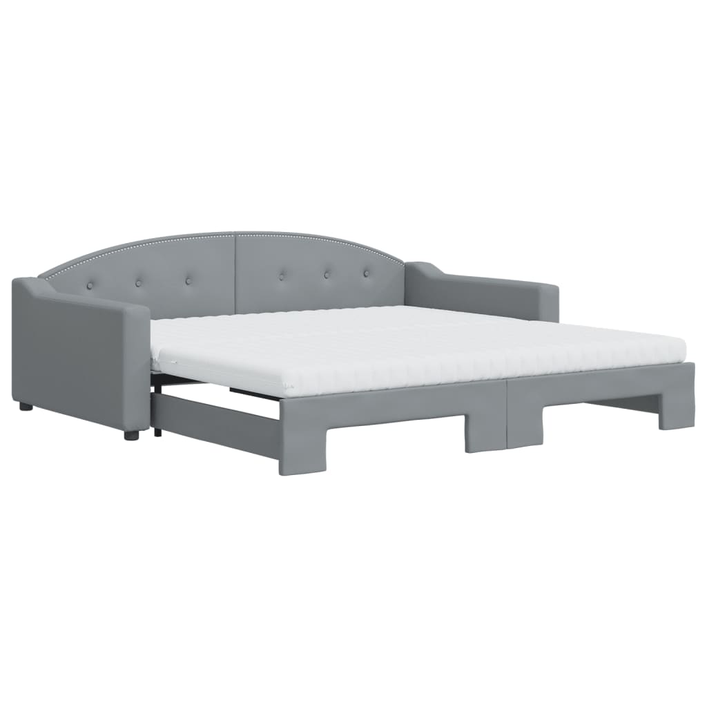 Sofá cama nido con colchón tela gris claro 100x200 cm