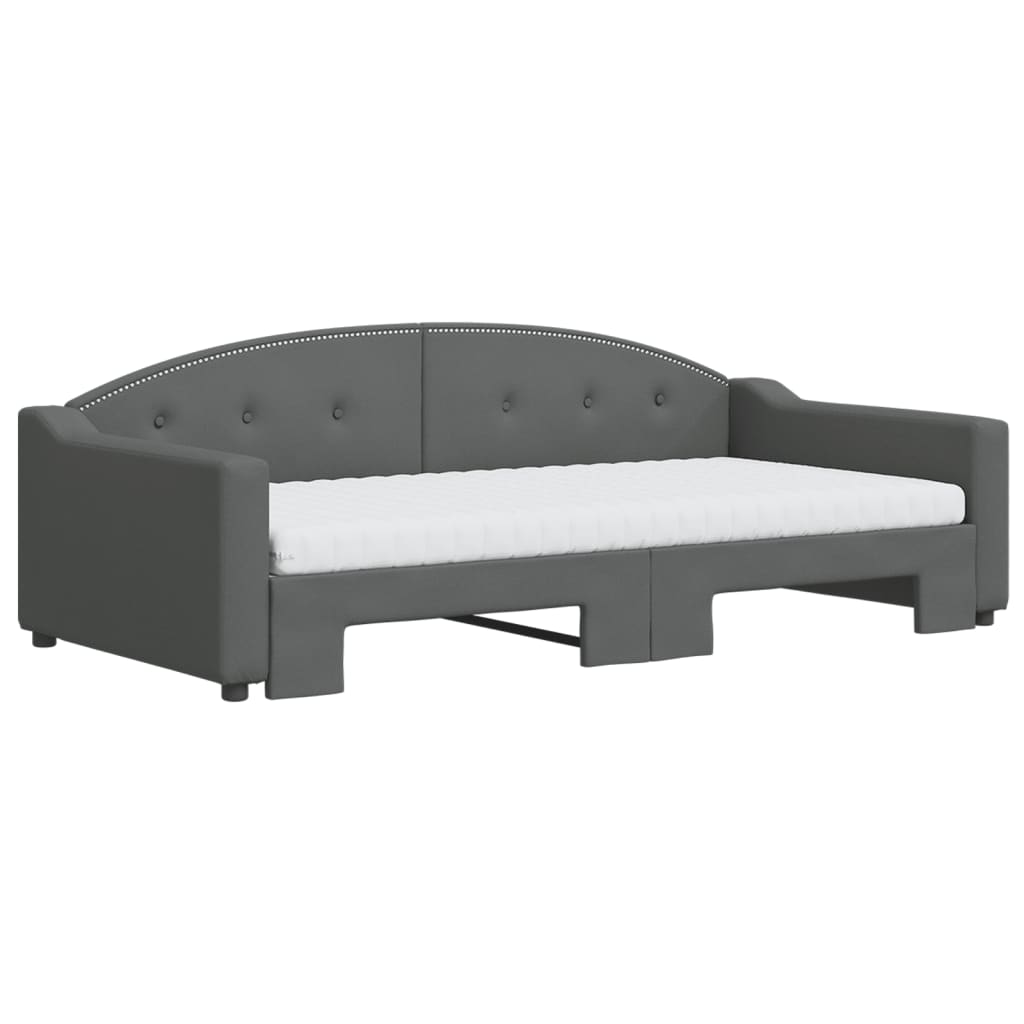 Sofá cama nido con colchón tela gris oscuro 100x200 cm