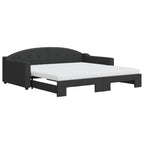 Sofá cama nido con colchón tela negro 100x200 cm