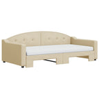 Sofá cama nido con colchón tela crema 100x200 cm