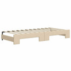 Sofá cama nido con colchón tela crema 100x200 cm