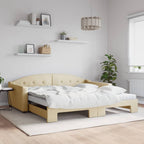 Sofá cama nido con colchón tela crema 100x200 cm
