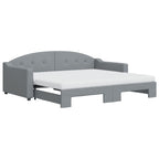 Sofá cama nido con colchón tela gris claro 90x190 cm