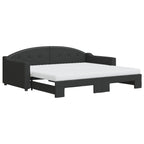 Sofá cama nido con colchón tela negro 90x190 cm
