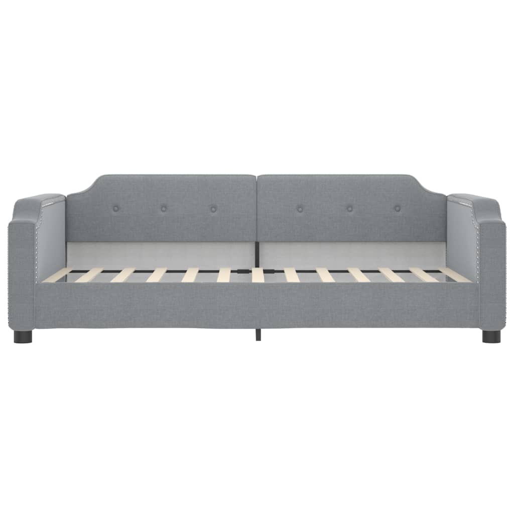 Sofá cama con colchón tela gris claro 80x200 cm