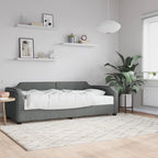 Sofá cama con colchón tela gris oscuro 80x200 cm