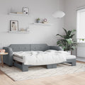 Sofá cama nido con colchón tela gris claro 80x200 cm