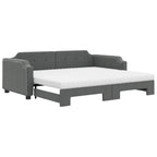 Sofá cama nido con colchón tela gris oscuro 80x200 cm