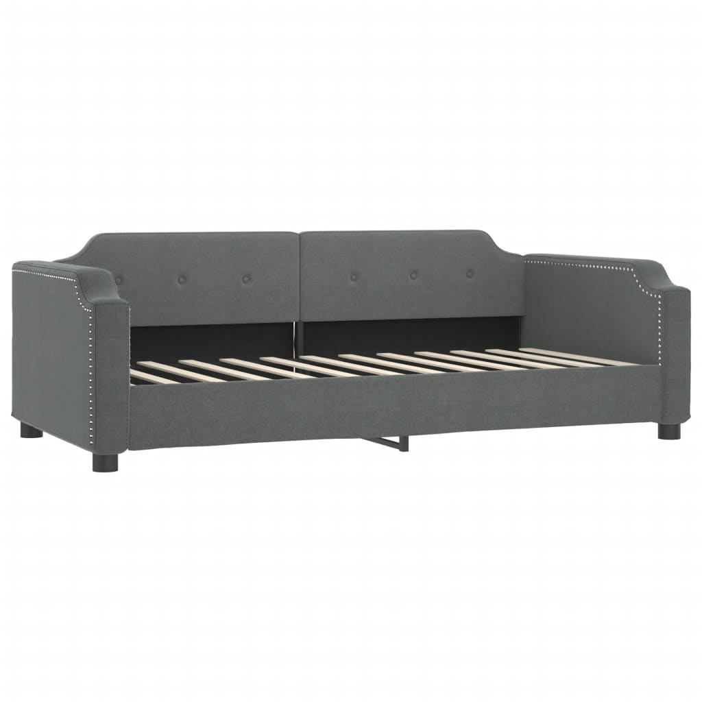 Sofá cama nido con colchón tela gris oscuro 80x200 cm