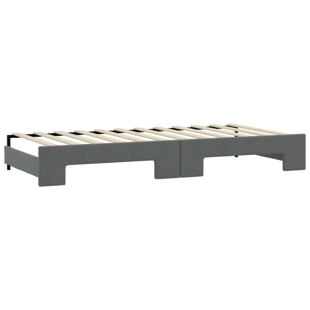 Sofá cama nido con colchón tela gris oscuro 80x200 cm