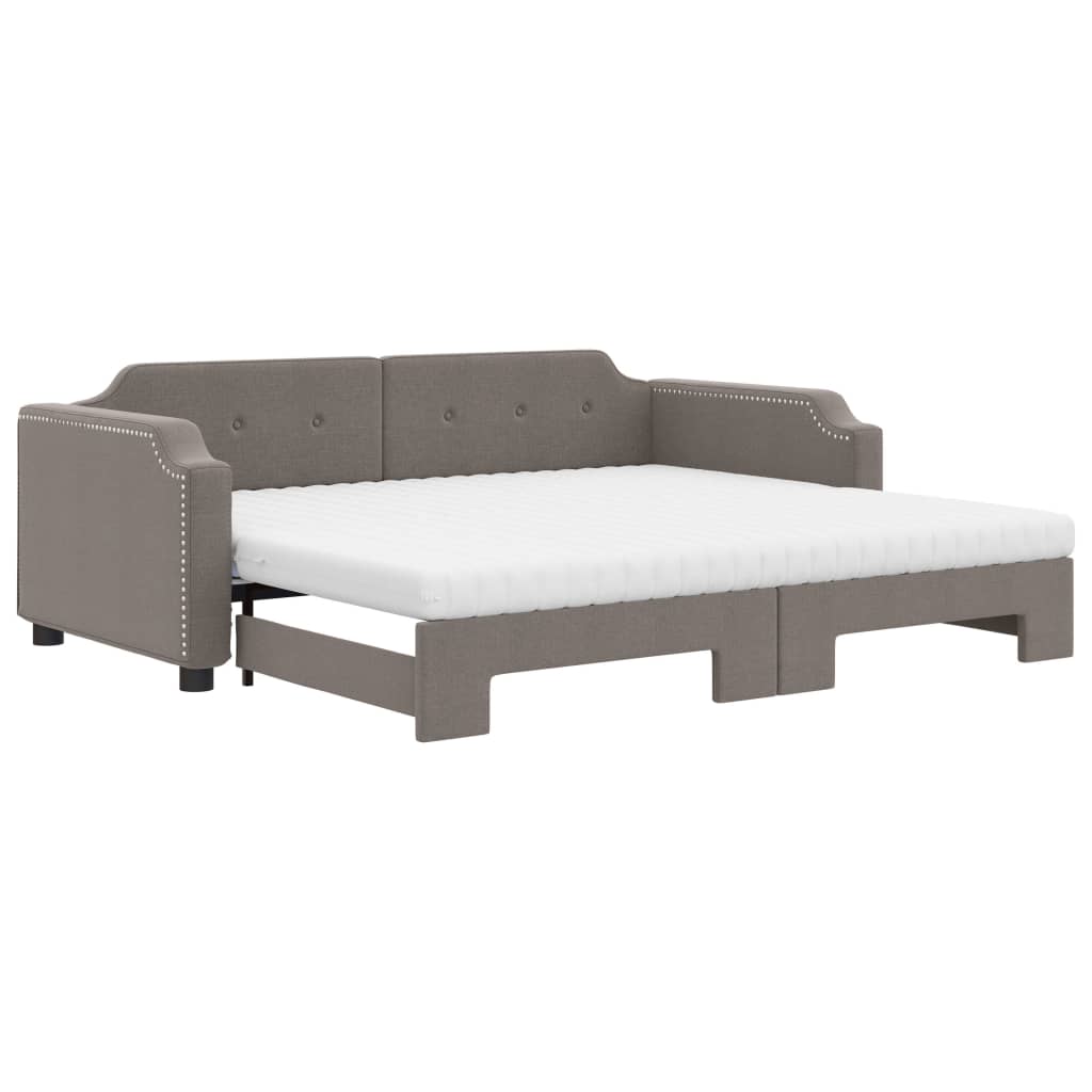 Sofá cama nido con colchón tela gris taupe 90x200 cm